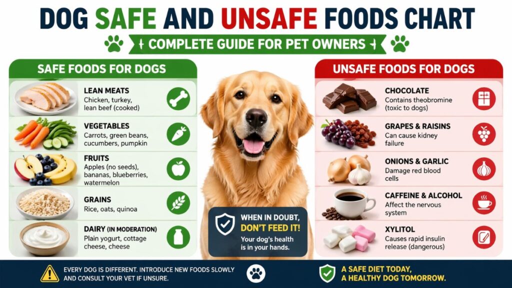 Dog Safe and Unsafe Foods Chart