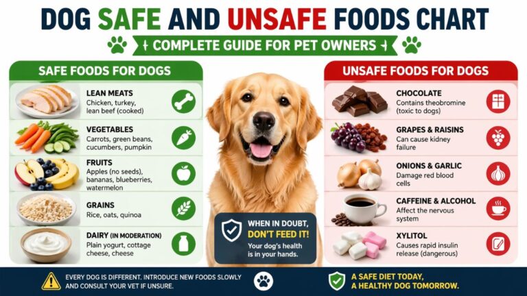 Dog Safe and Unsafe Foods Chart